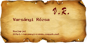 Varsányi Rózsa névjegykártya